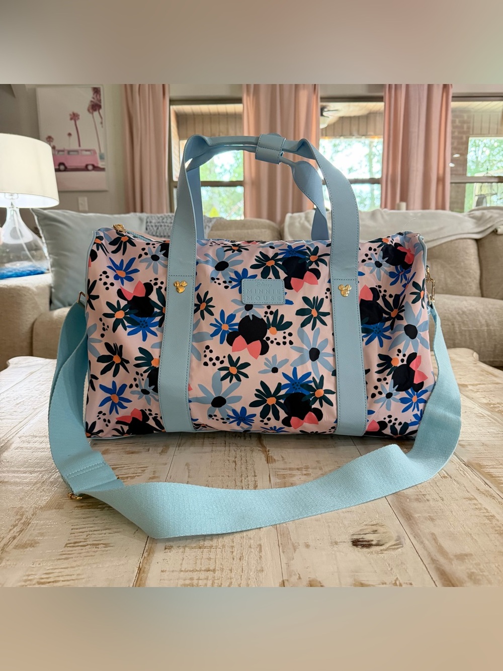 Disney Bioworld Minnie Mouse Floral Weekender Duffel Bag